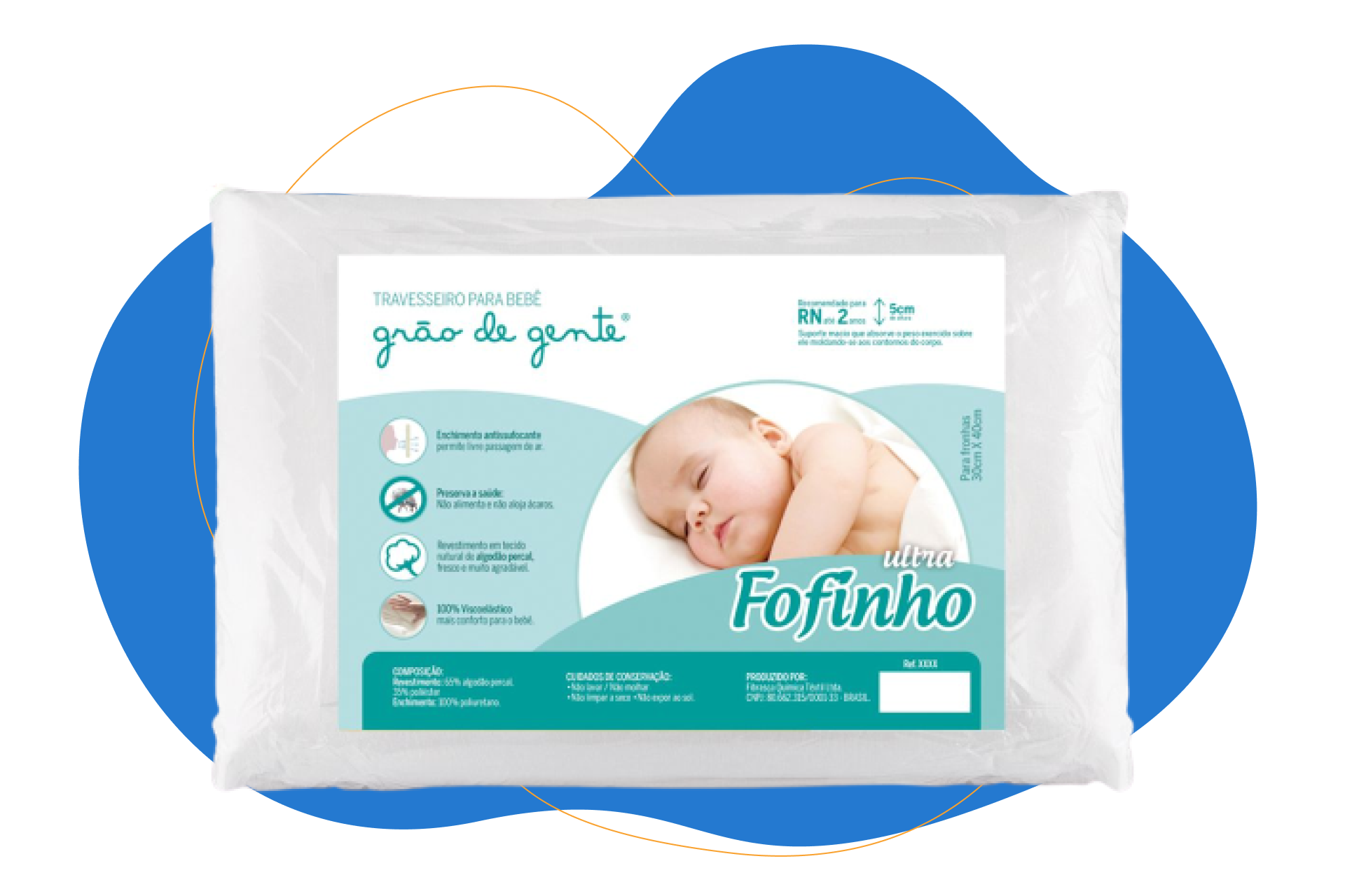 Travesseiro anti sufocante Visco Baby