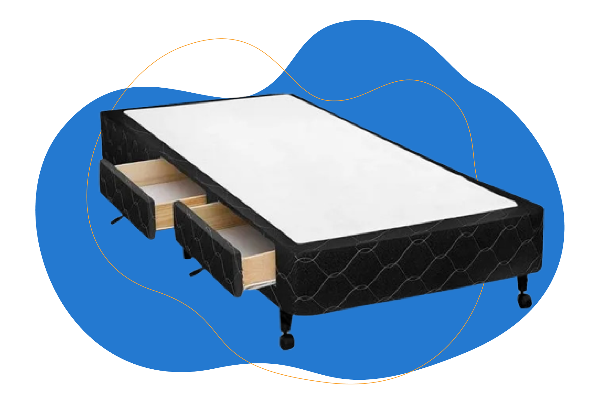 Cama Box Gaveta Castor Solteiro