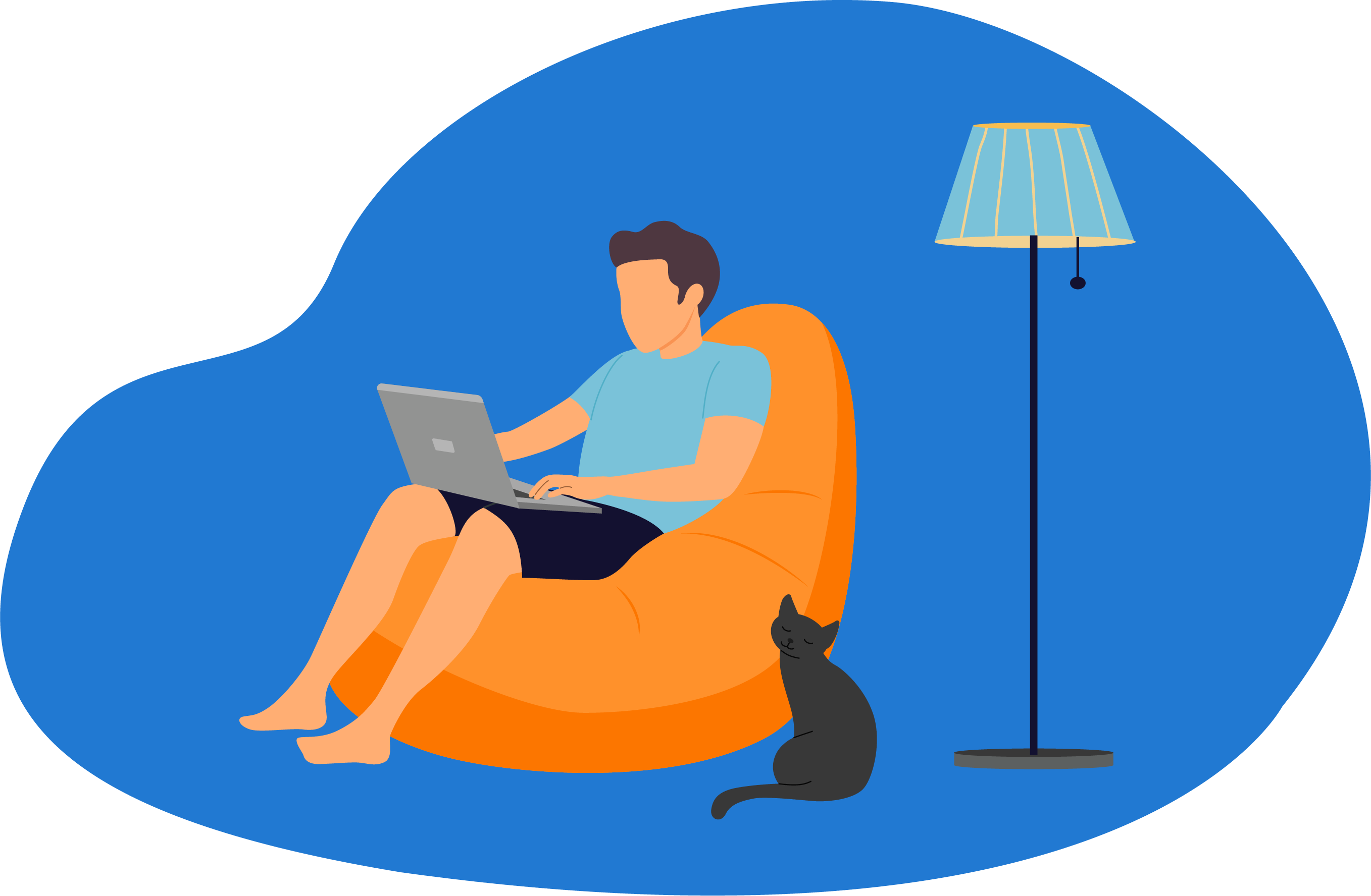 homem sentado no puff