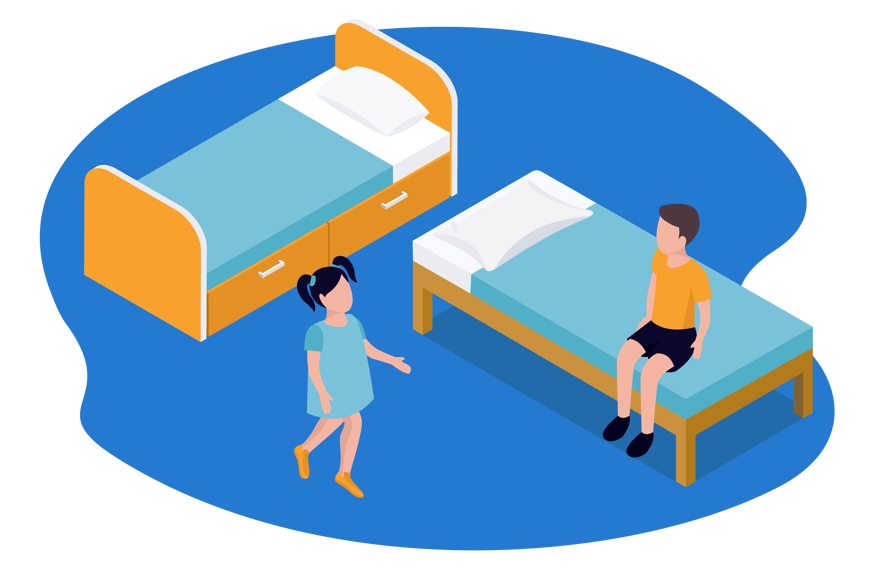 cama e colchão para criança