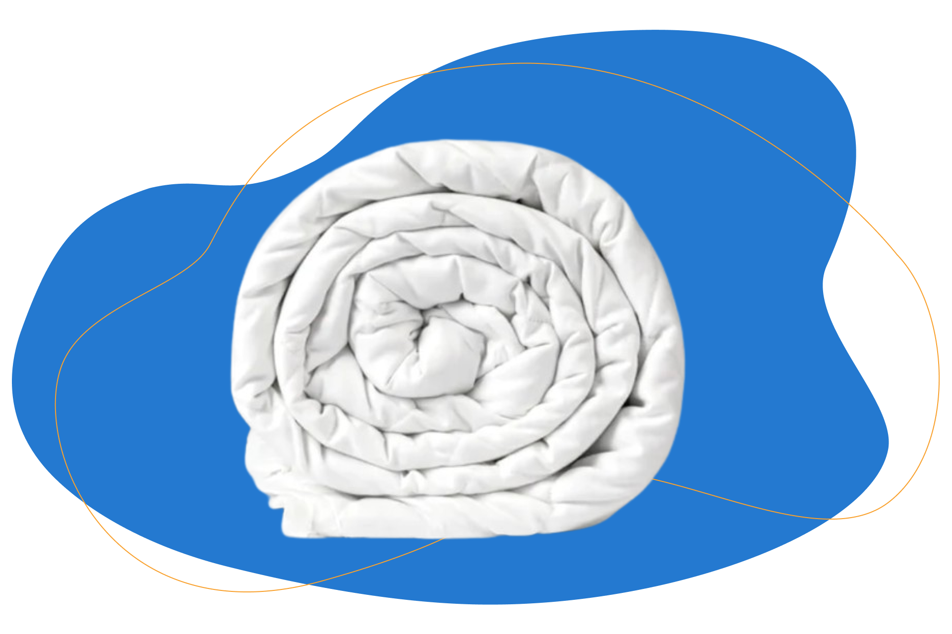 Cobertor pesado branco enrolado sobre si mesmo