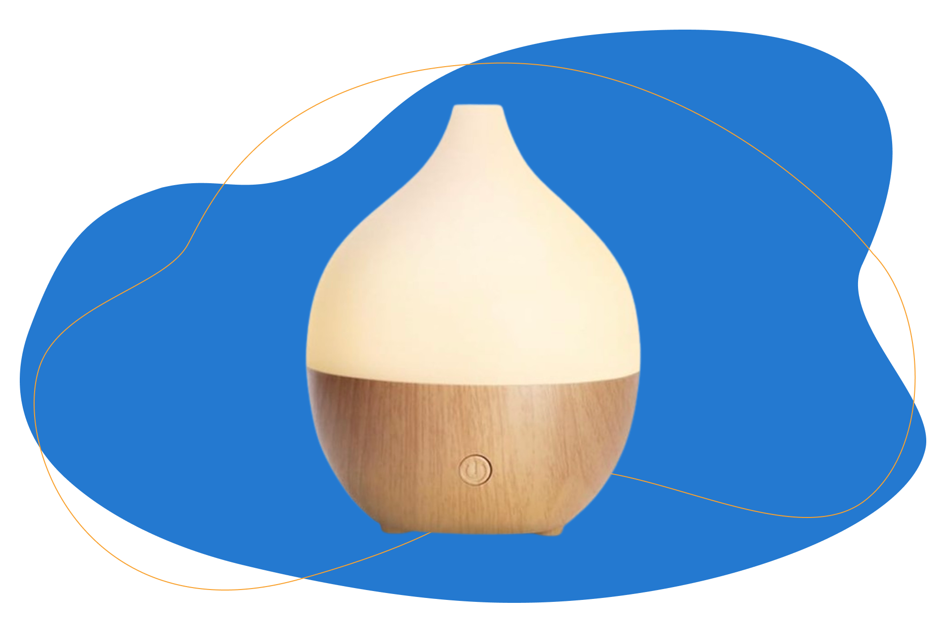 Difusor de óleos essenciais com base em madeira com botão