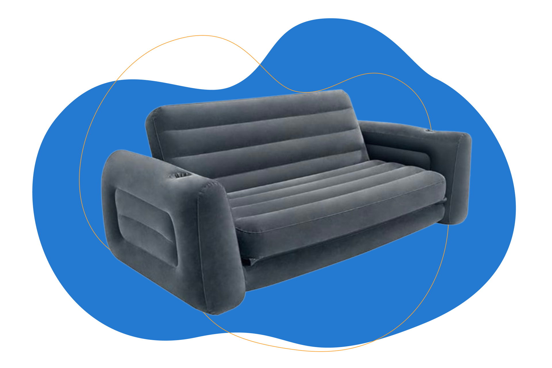 Sofá cama insuflável preto